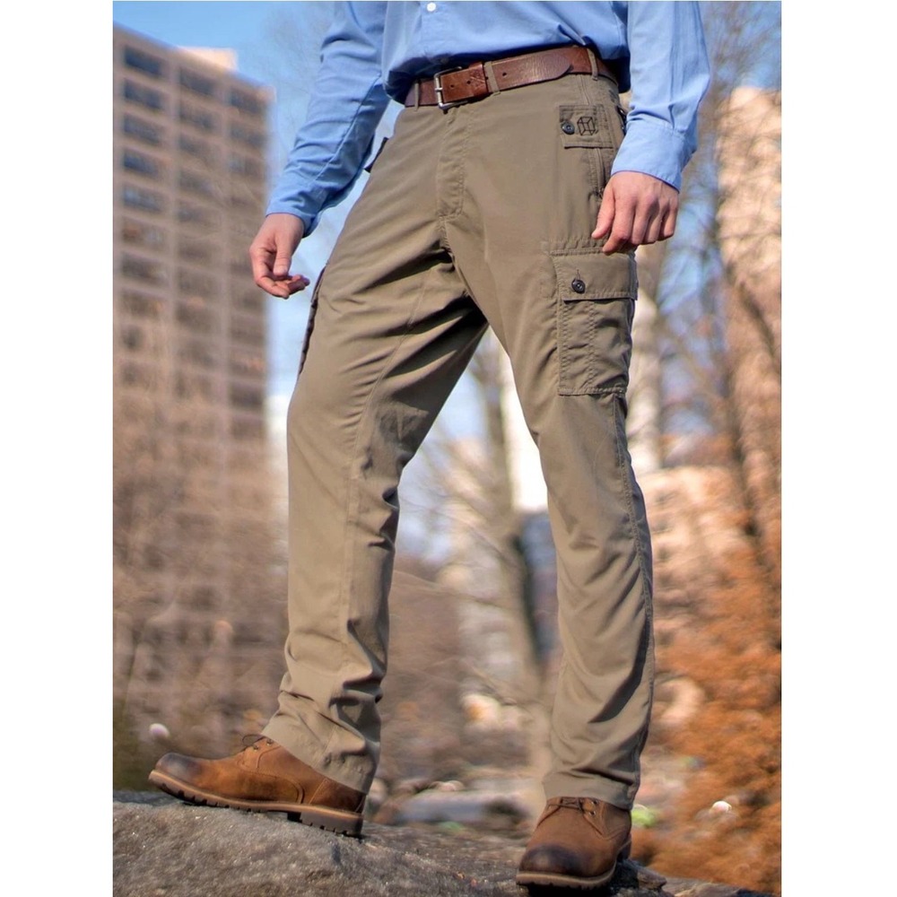NWT Clothing Arts Pick-Pocket Proof Adventure Travel Pants Brown 36x34 UPF 50+